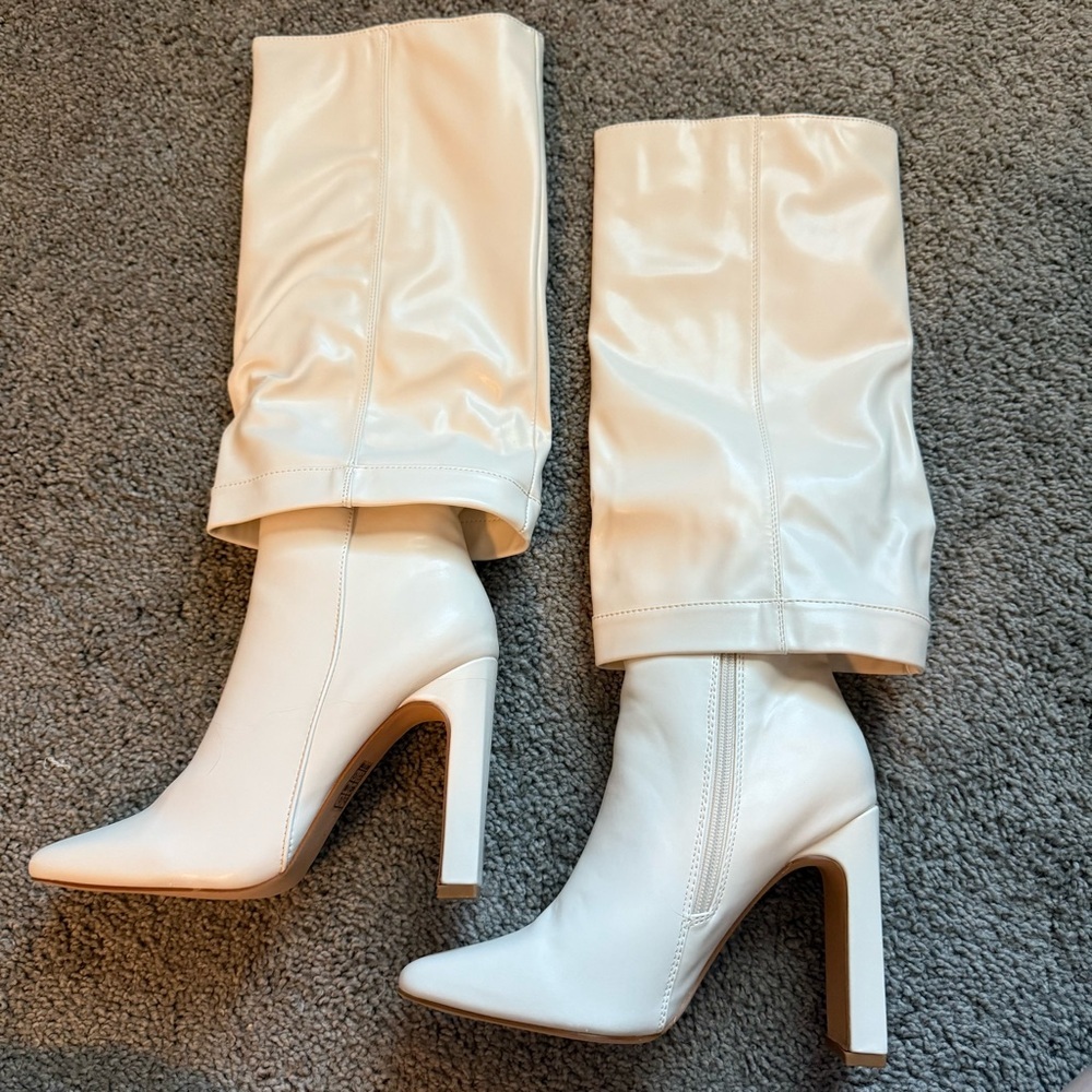 NEW Lulus Lorlia Almond Square Toe Knee High Boots - Picture 6 of 8